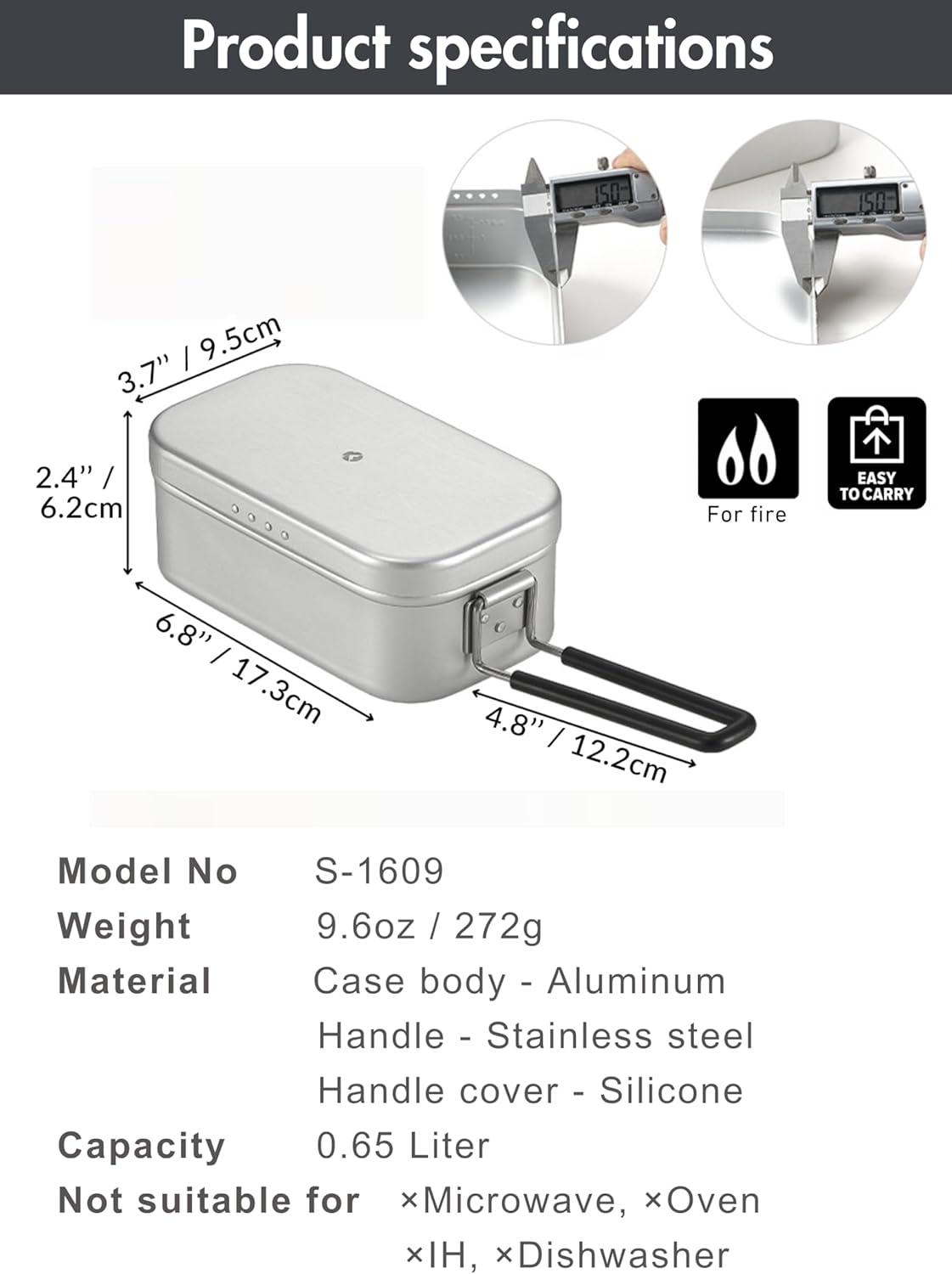 Mess Tin Aluminum Camping Cookware