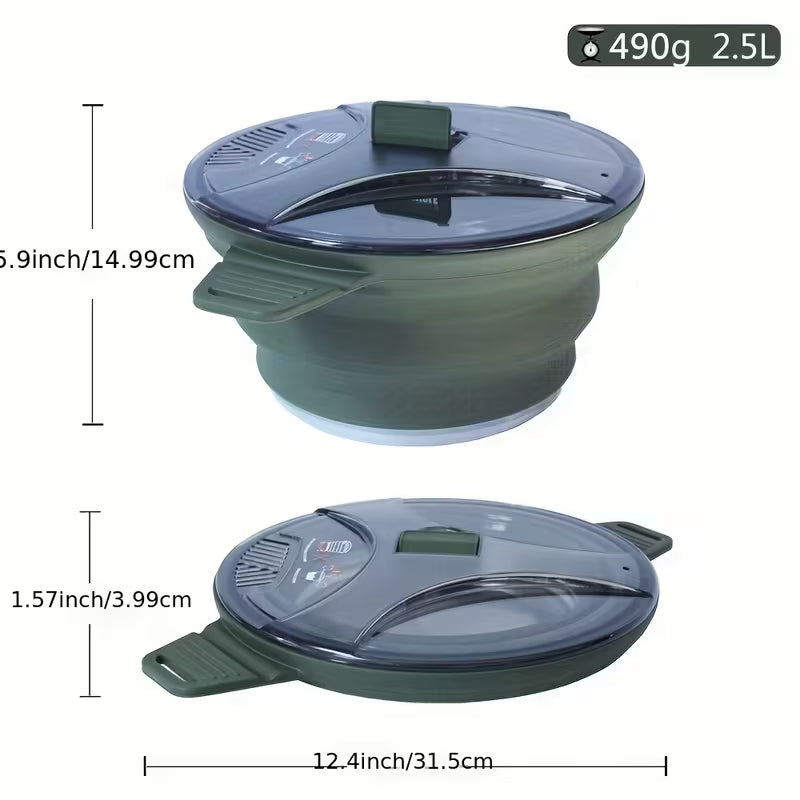 Collapsible Camping Cook Pot - Portable Cookware for Outdoor Hiking