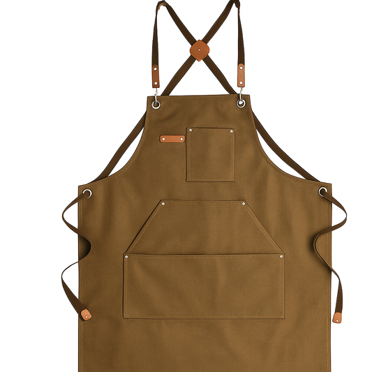Heavy-Duty Canvas Work Apron — 16oz Cross-Back