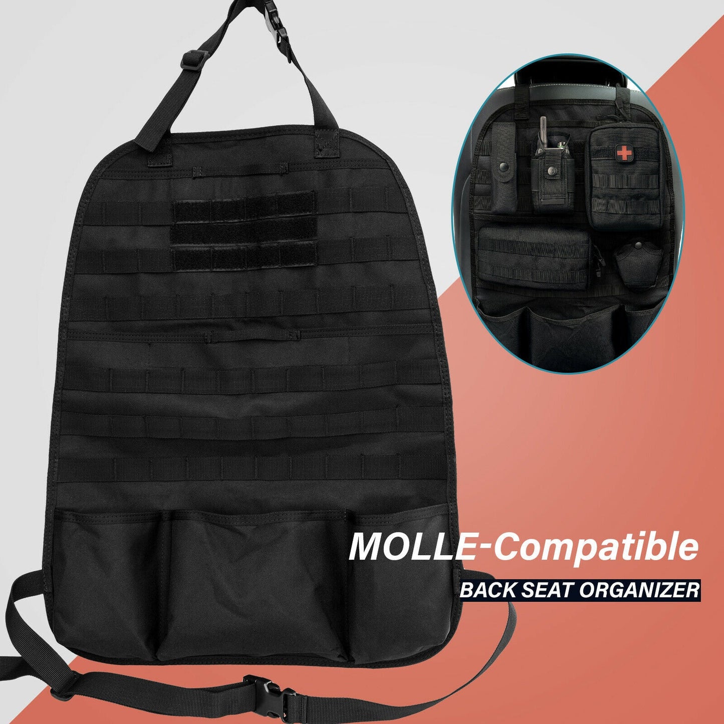 Stealth Night Ops - Tactical Backseat  MOLLE Organizer