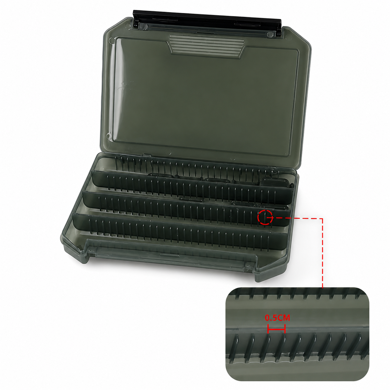 Waterproof Fishing Gear Organizer Box – Adjustable Multi-Grid Tackle Case for Hooks, Bait, and Small Parts Storage