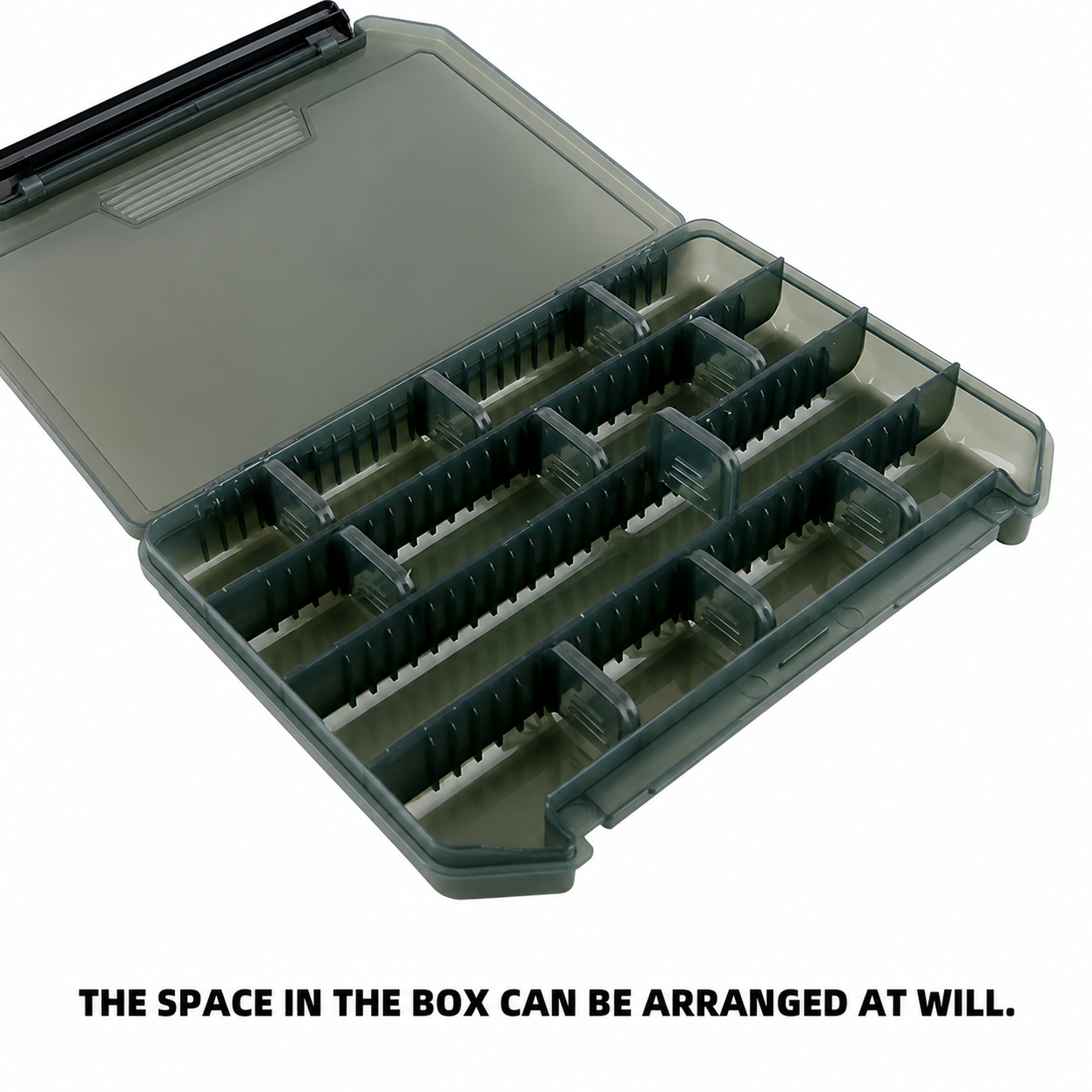 Waterproof Fishing Gear Organizer Box – Adjustable Multi-Grid Tackle Case for Hooks, Bait, and Small Parts Storage