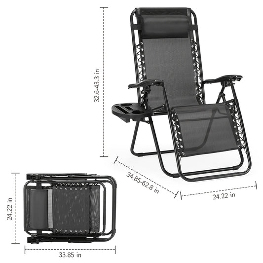 2-Pack Zero Gravity Recliner Lounge Chair