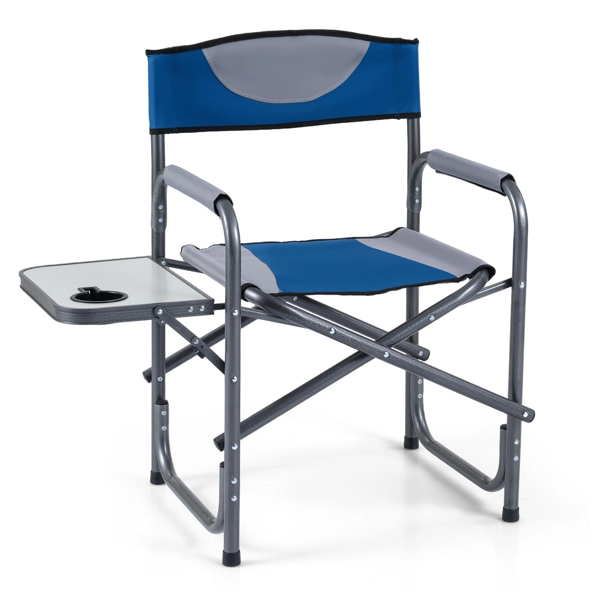 Folding Camping Chair, Lightweight Portable Directors Chair with Side Table