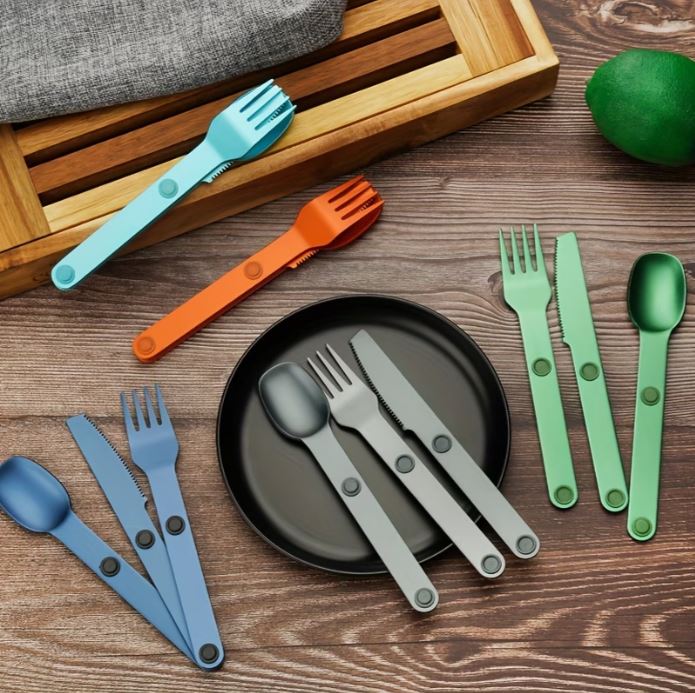 Magnetic Aluminum Camping Cutlery Set - 3PCS