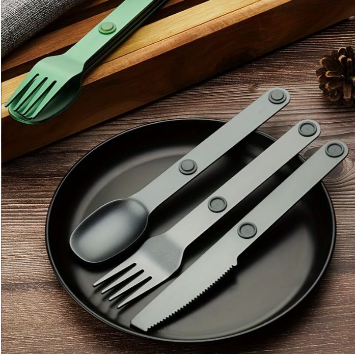 Magnetic Aluminum Camping Cutlery Set - 3PCS
