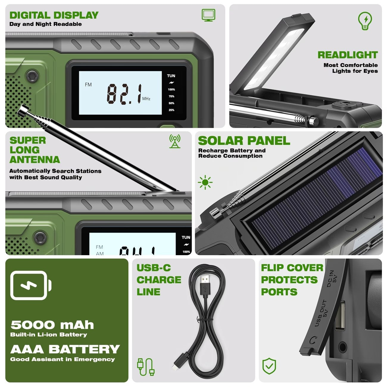 Emergency Hand-Crank Solar Weather Radio