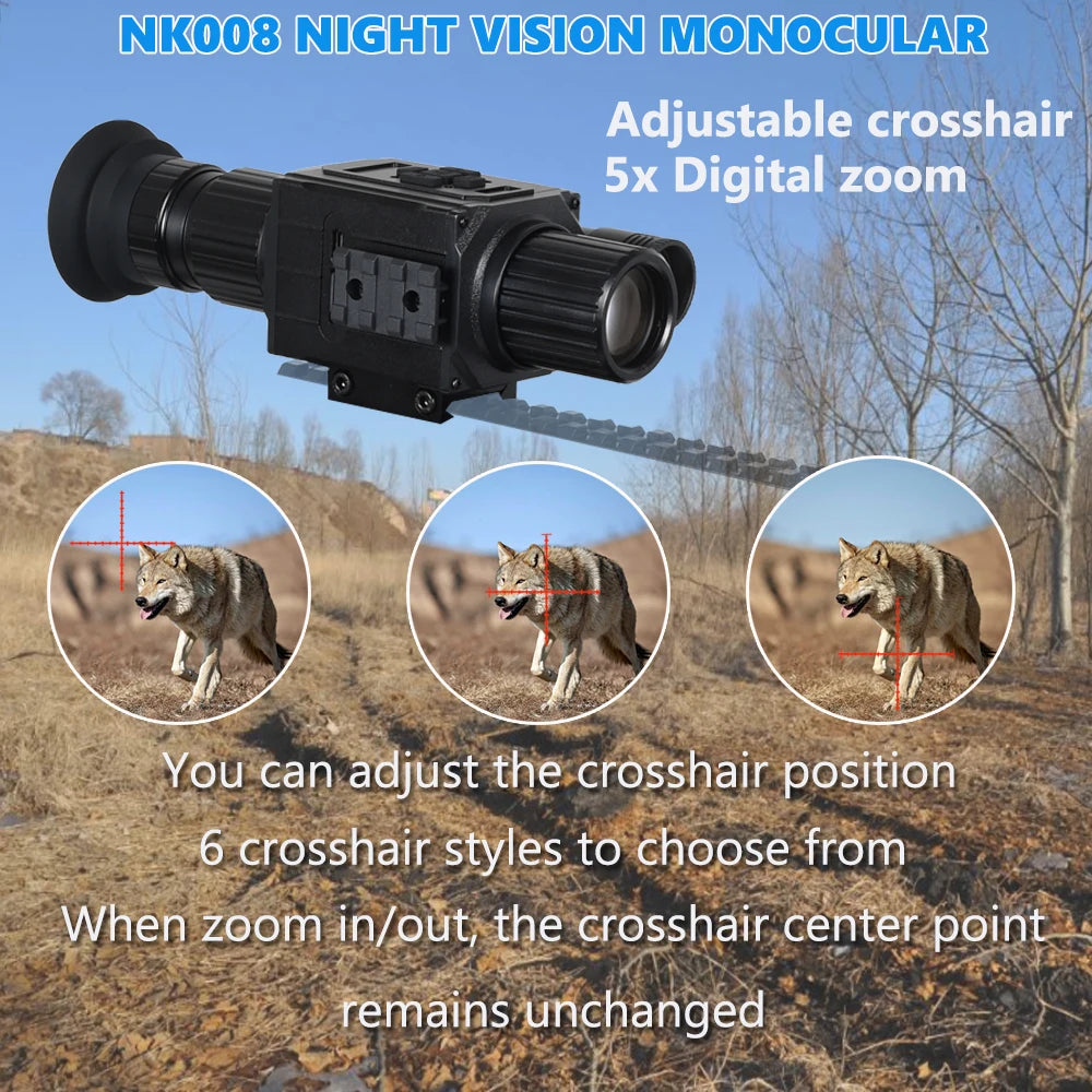 Stealth Night Ops TF6 Night Vision Hunting Scope - 1080P HD with 5x Zoom & IR Illuminator