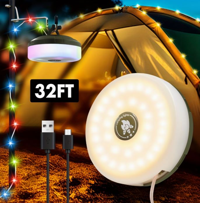 RECHARGEABLE LED CAMPING LANTERN - 32FT