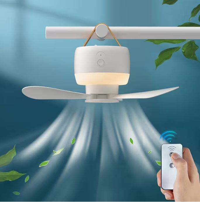 Portable USB Rechargeable Camping Fan with LED light