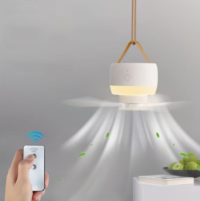 Portable USB Rechargeable Camping Fan with LED light
