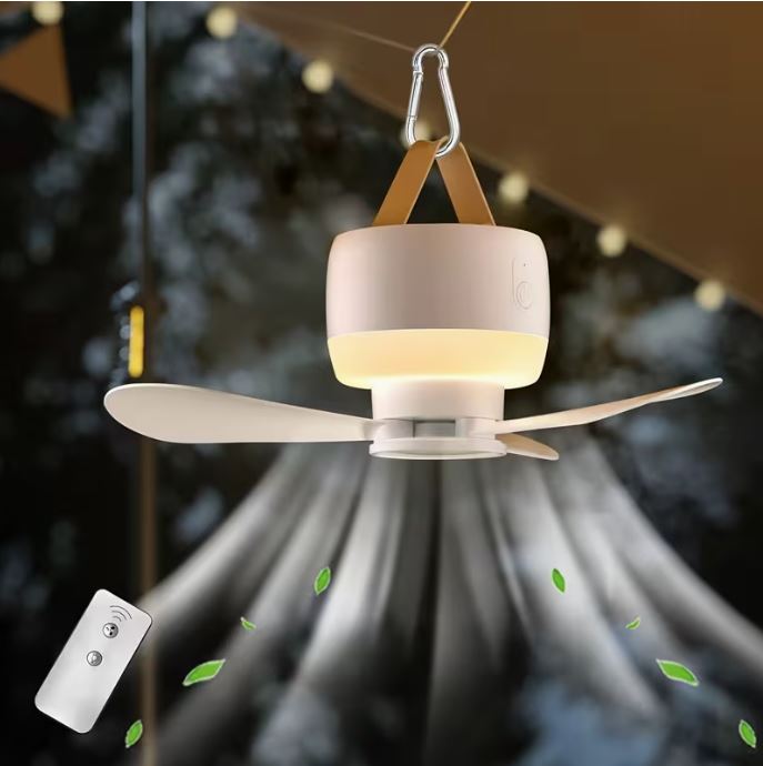 Portable USB Rechargeable Camping Fan with LED light