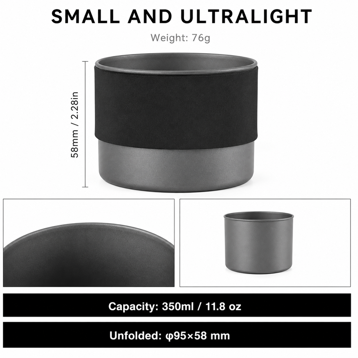 Ultralight Camping Cup with Neoprene Sleeve 300ml