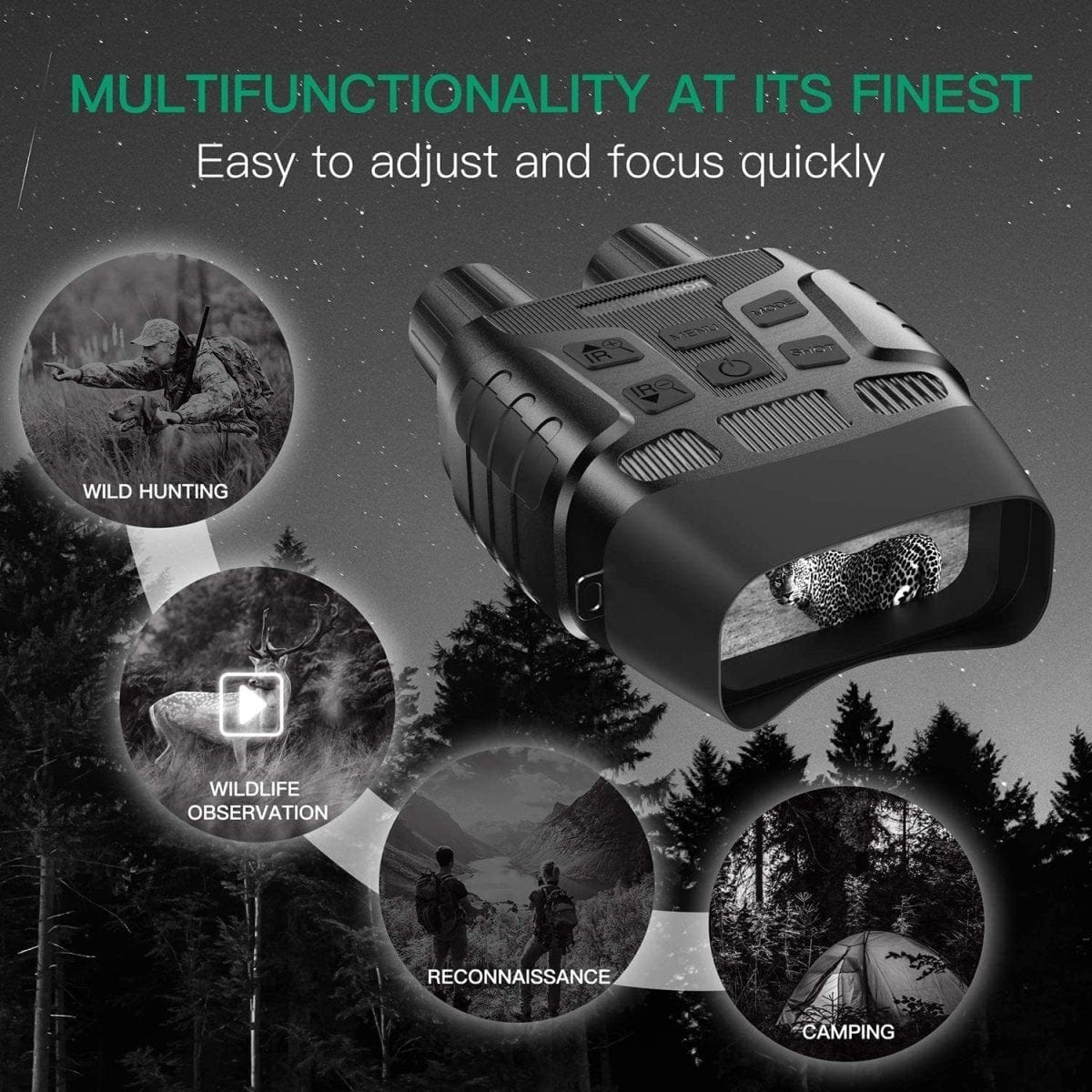 STEALTH NIGHT OPS™ Binoculars Night Vision Goggles with Digital Infared Vision Camera