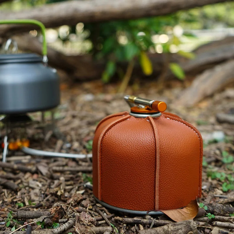 Leather Gas Canister Cover — Flat Butane