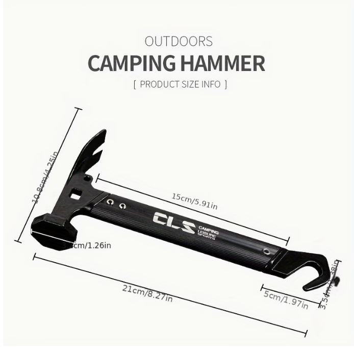 Outdoor Camping Tent Hammer with Stake Puller