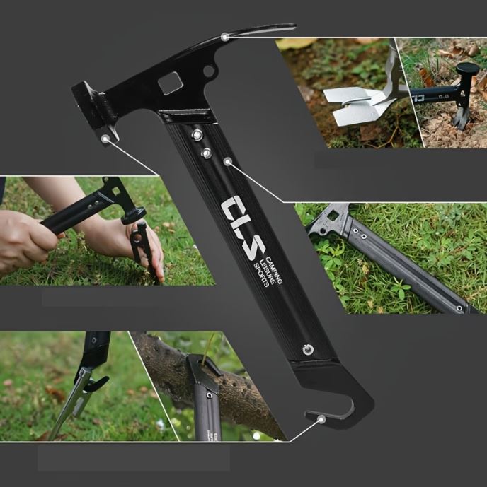 Outdoor Camping Tent Hammer with Stake Puller