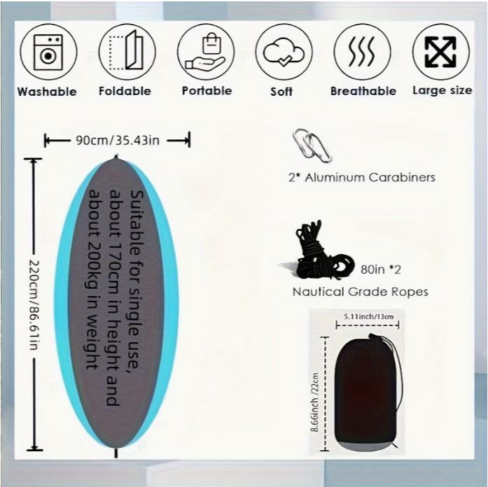 Lightweight Portable Hanging Hammock Bed