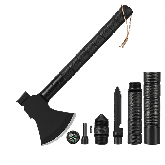 Modular Survival Hatchet — Multi-Tool with Fire Starter, Compass & Knife