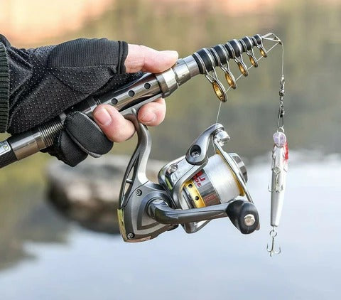 Telescopic Carbon Fiber Fishing Rod & Reel Combo