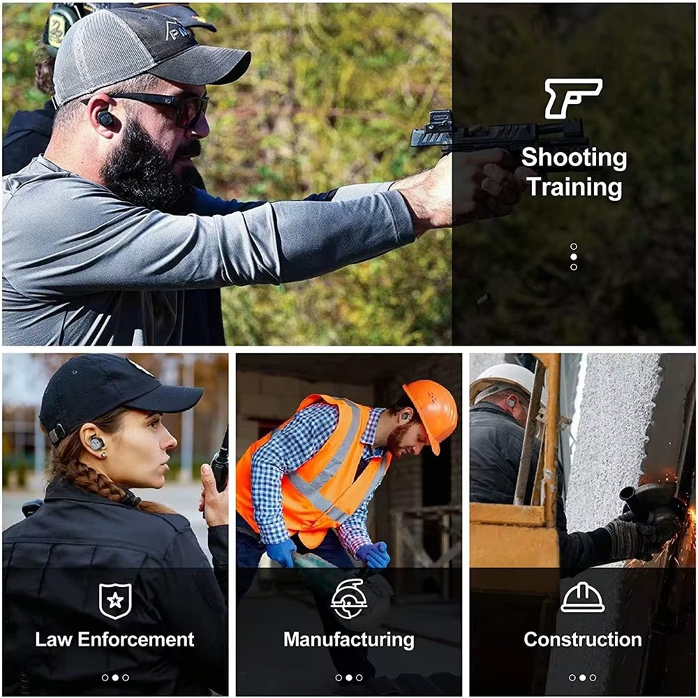 SNO earbuds use cases — shooting, law enforcement, industrial