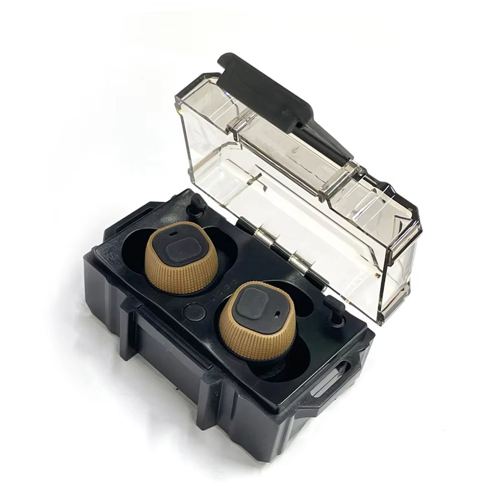 SNO earbuds Brown in charging case