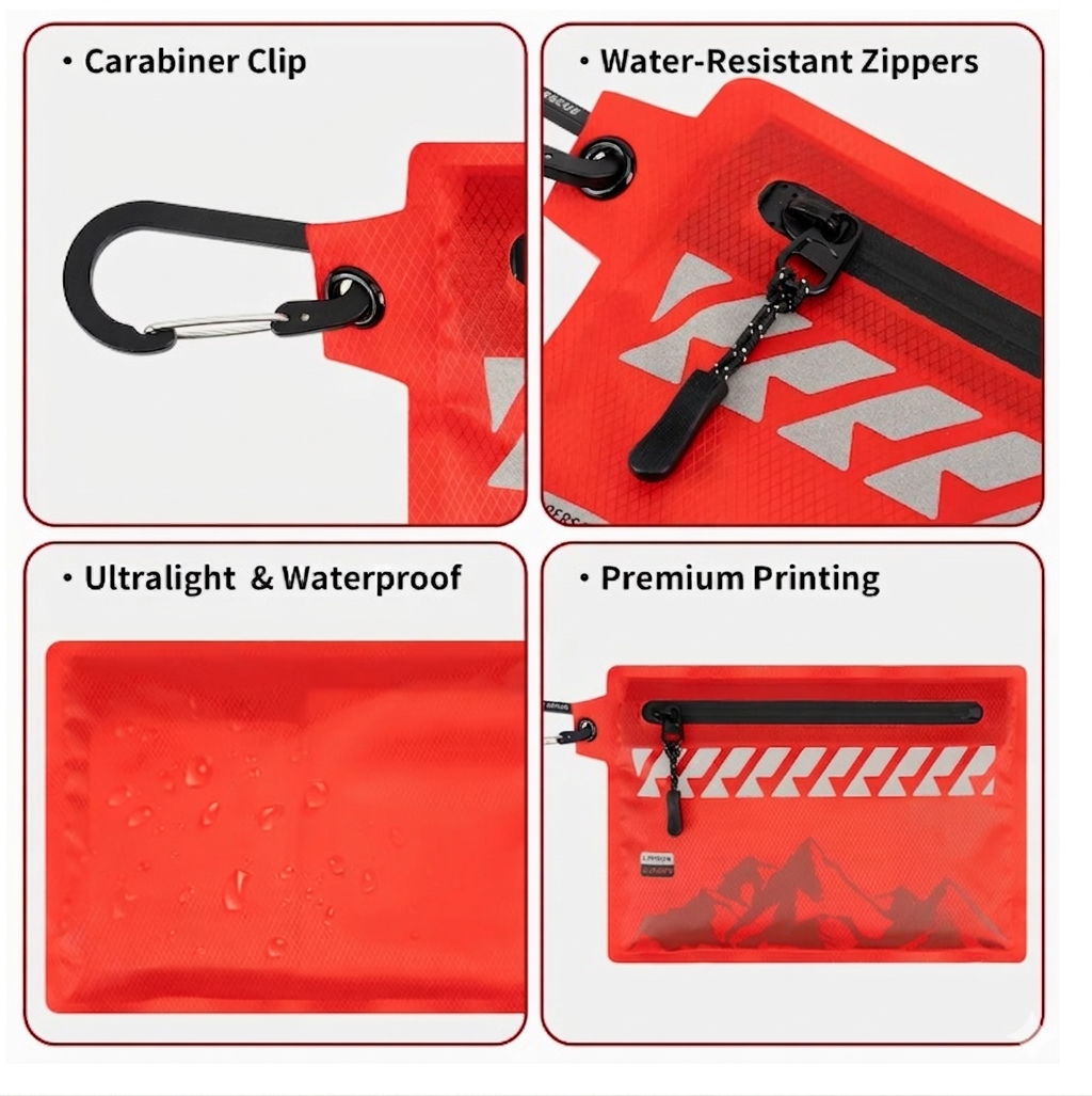 Ultralight Waterproof Emergency First Aid Kit for Hiking, Travel, Cycling & Vehicles