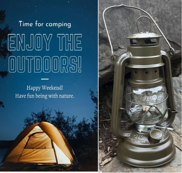 Vintage Hurricane Kerosene Lantern – Metal Outdoor Camping & Emergency Light