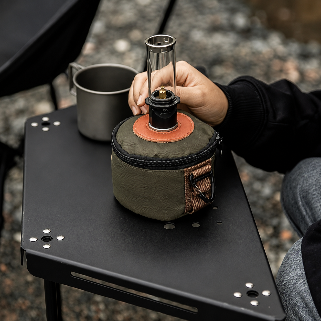 Windproof Portable Gas Candle Camping Lantern