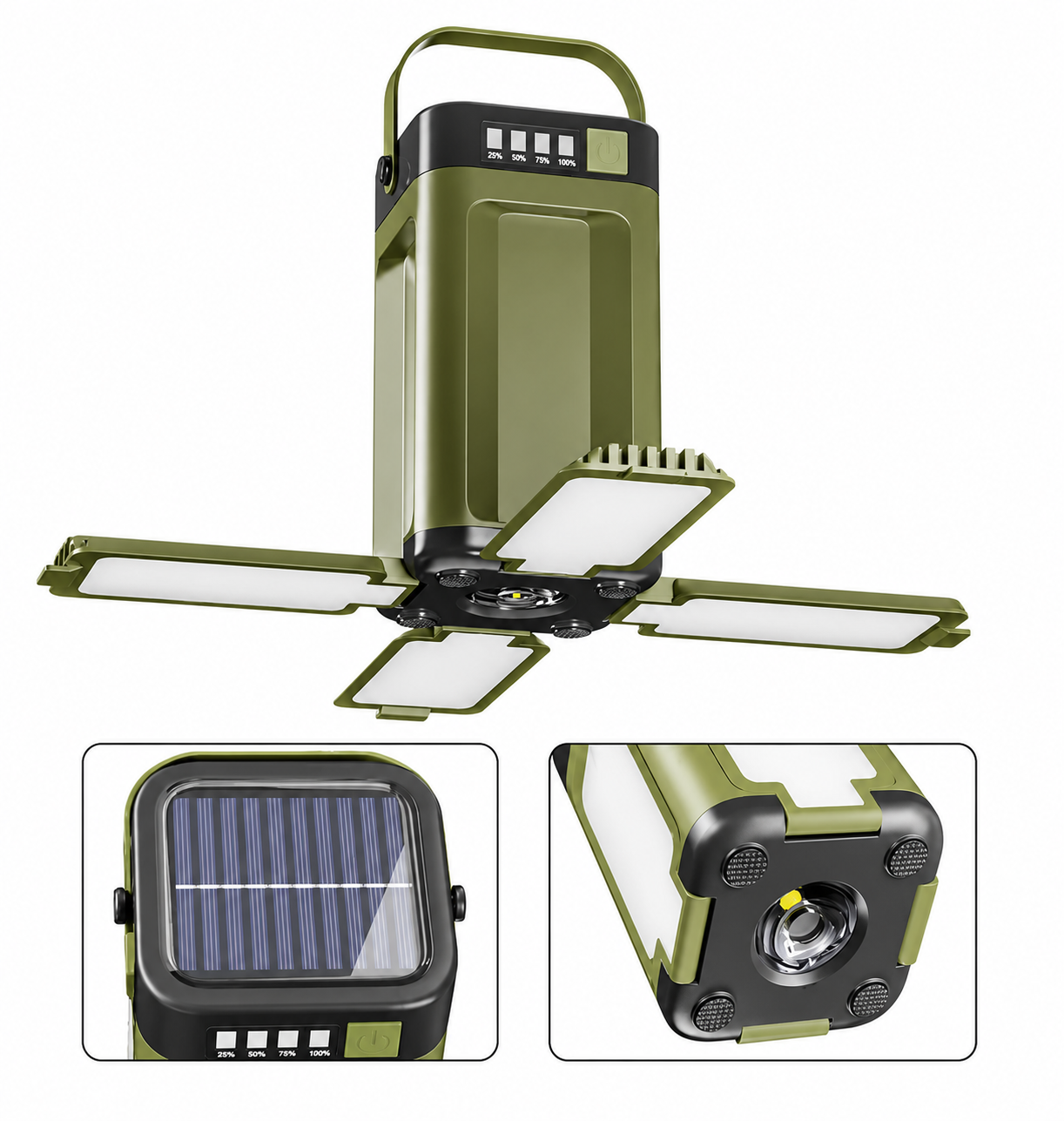 Foldable Solar Camping Lantern with 4-Leaf