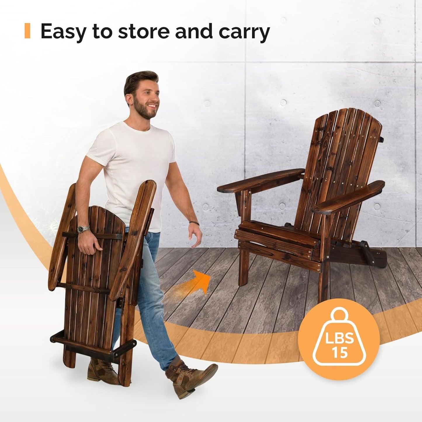 Folding Adirondack Chair — Fire Pit & Patio Set
