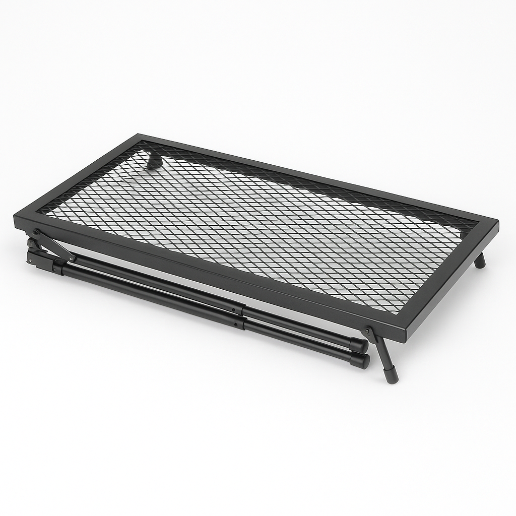 Lightweight Folding Grill Table — Adjustable Height, 90 lb Capacity