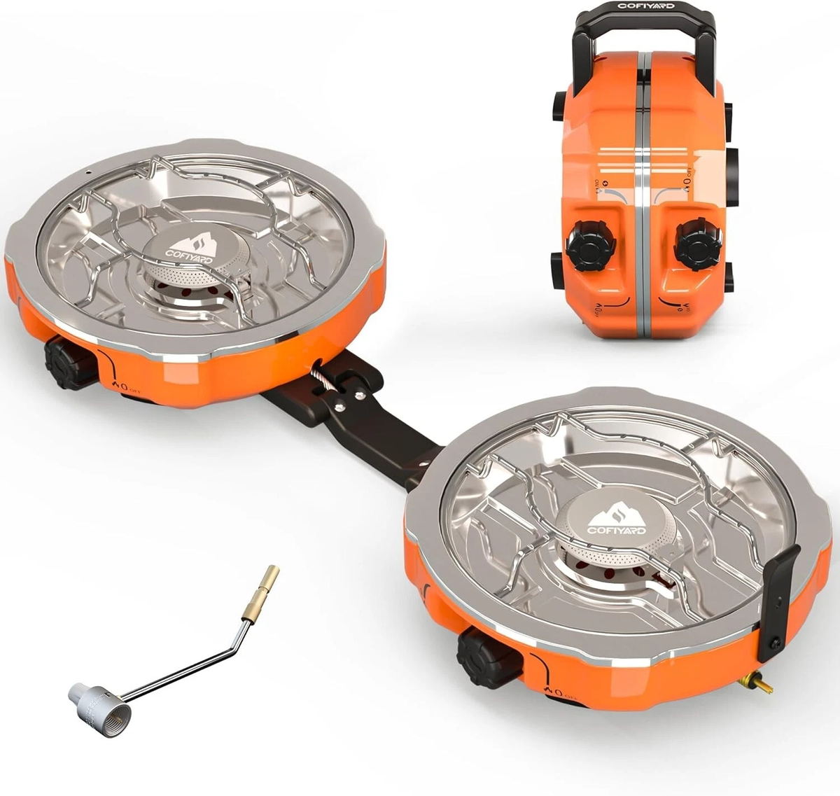 20,000 BTU 2-Burner Propane Camping Stove — Portable Folding Camp Stove
