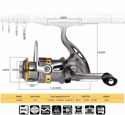 Telescopic Carbon Fiber Fishing Rod & Reel Combo