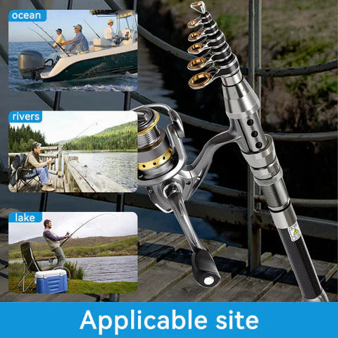 Telescopic Carbon Fiber Fishing Rod & Reel Combo