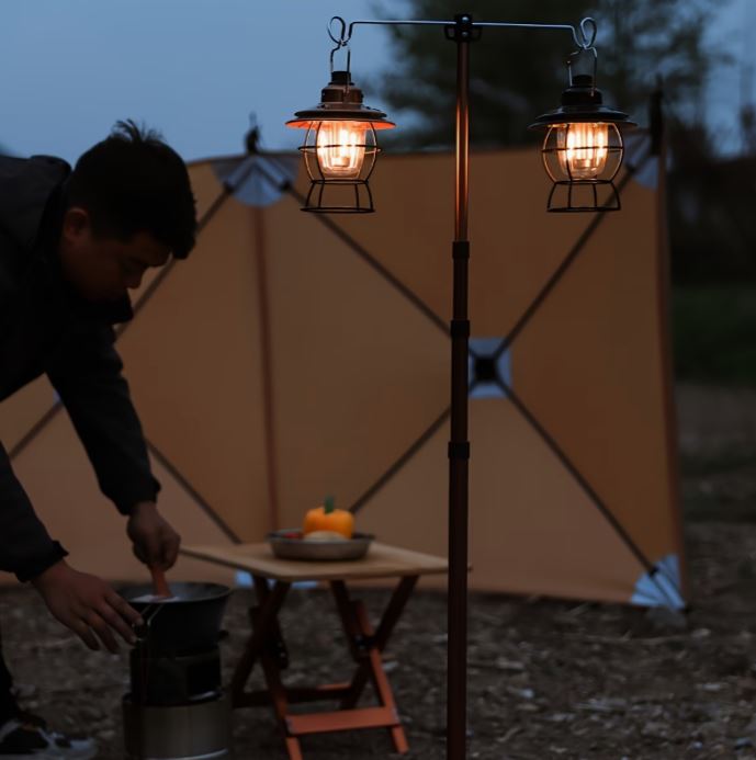 Portable Telescopic Camping Light Stand with Adjustable Tripod
