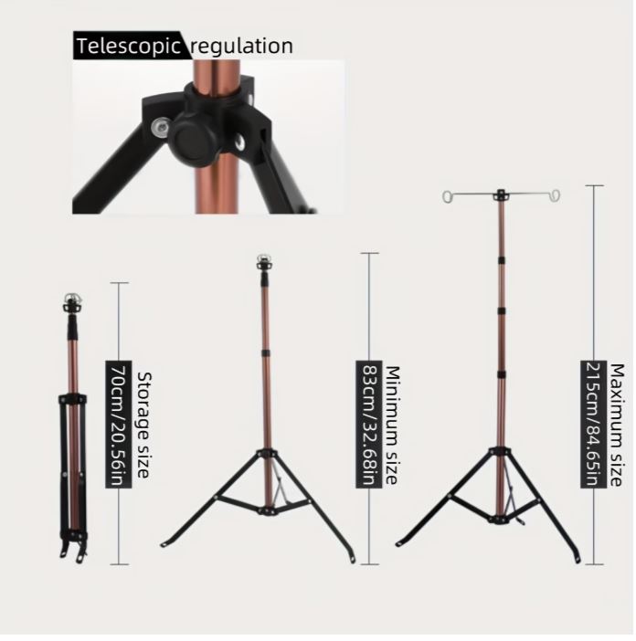 Portable Telescopic Camping Light Stand with Adjustable Tripod