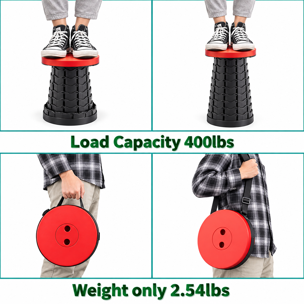 Portable Telescopic Folding Stool Chair for Hiking, Camping & Outdoor