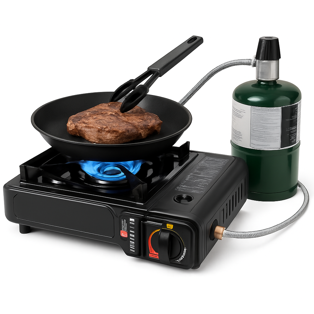 Compact Camping Cooker — Propane & Butane Stove with Carrying Case