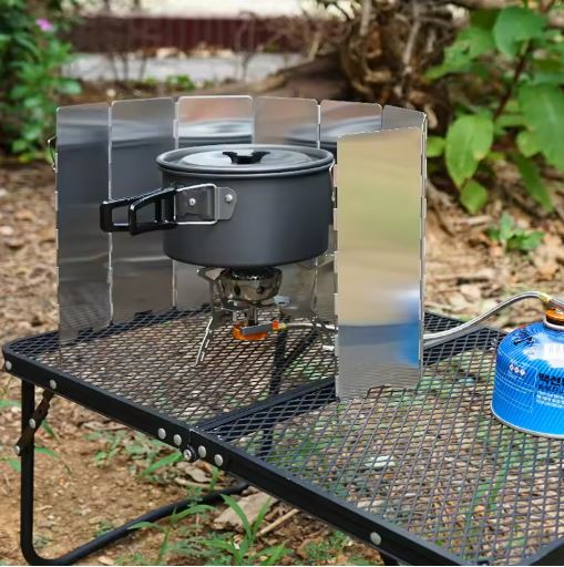 Camping Stove Wind Shield – Aluminum Alloy Windproof Screen
